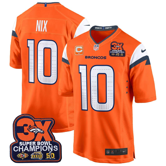 DEN 3-Time Champions Patch Game Jersey - Al Stitched