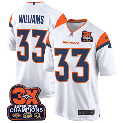 DEN 3-Time Champions Patch Game Jersey - Al Stitched