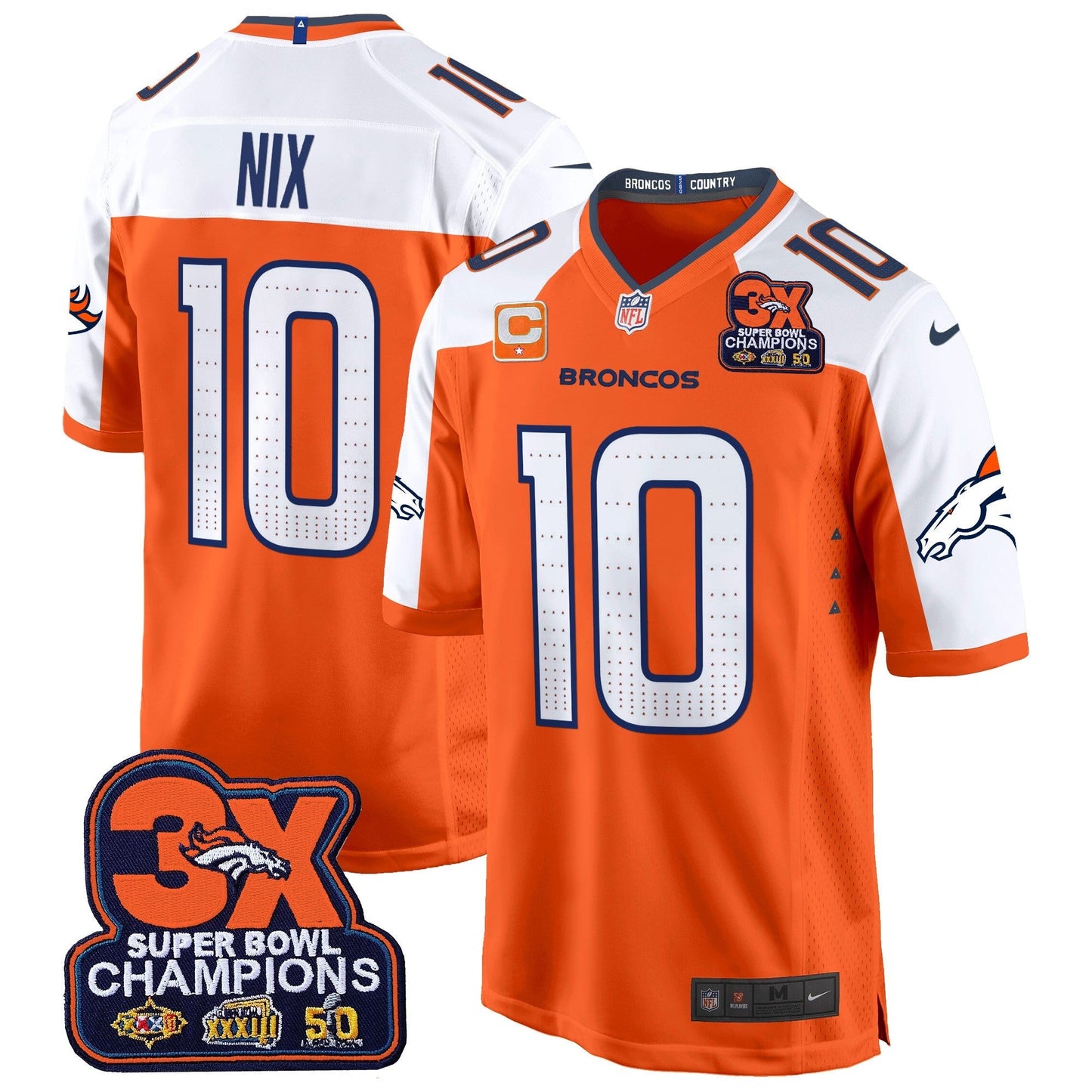 DEN 3-Time Champions Patch Game Jersey - Al Stitched