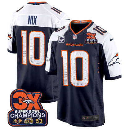 DEN 3-Time Champions Patch Game Jersey - Al Stitched