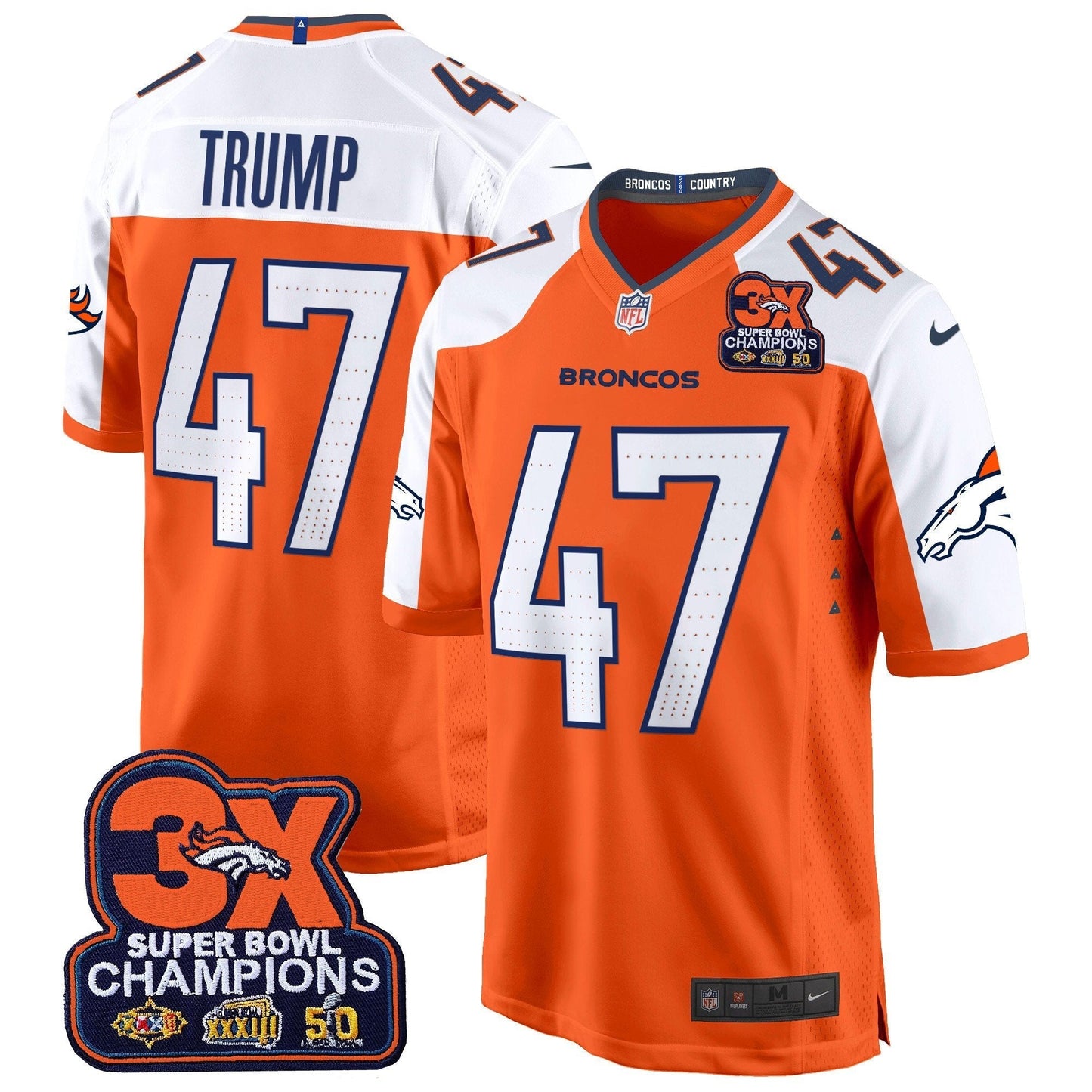 DEN 3-Time Champions Patch Game Jersey - Al Stitched