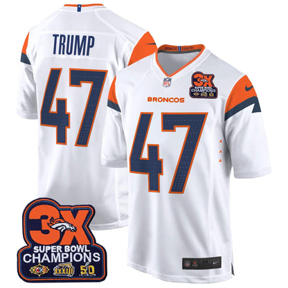 DEN 3-Time Champions Patch Game Jersey - Al Stitched