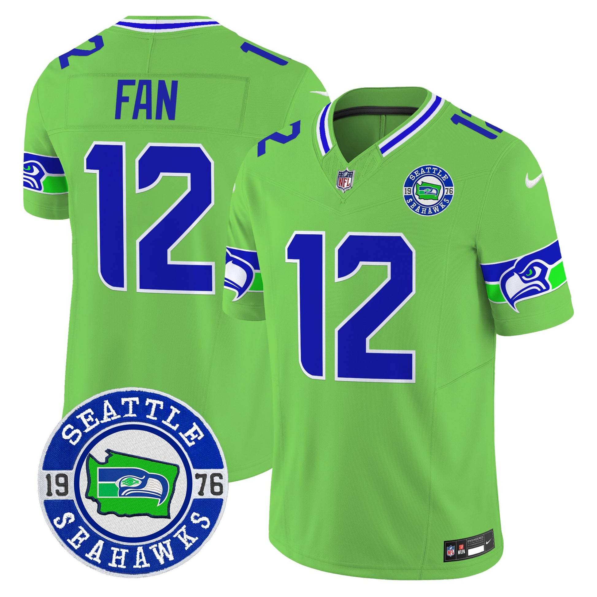 Men's Seahawks 2025 Seattle Est. 1976 Patch Vapor Limited Jersey - All Stitched