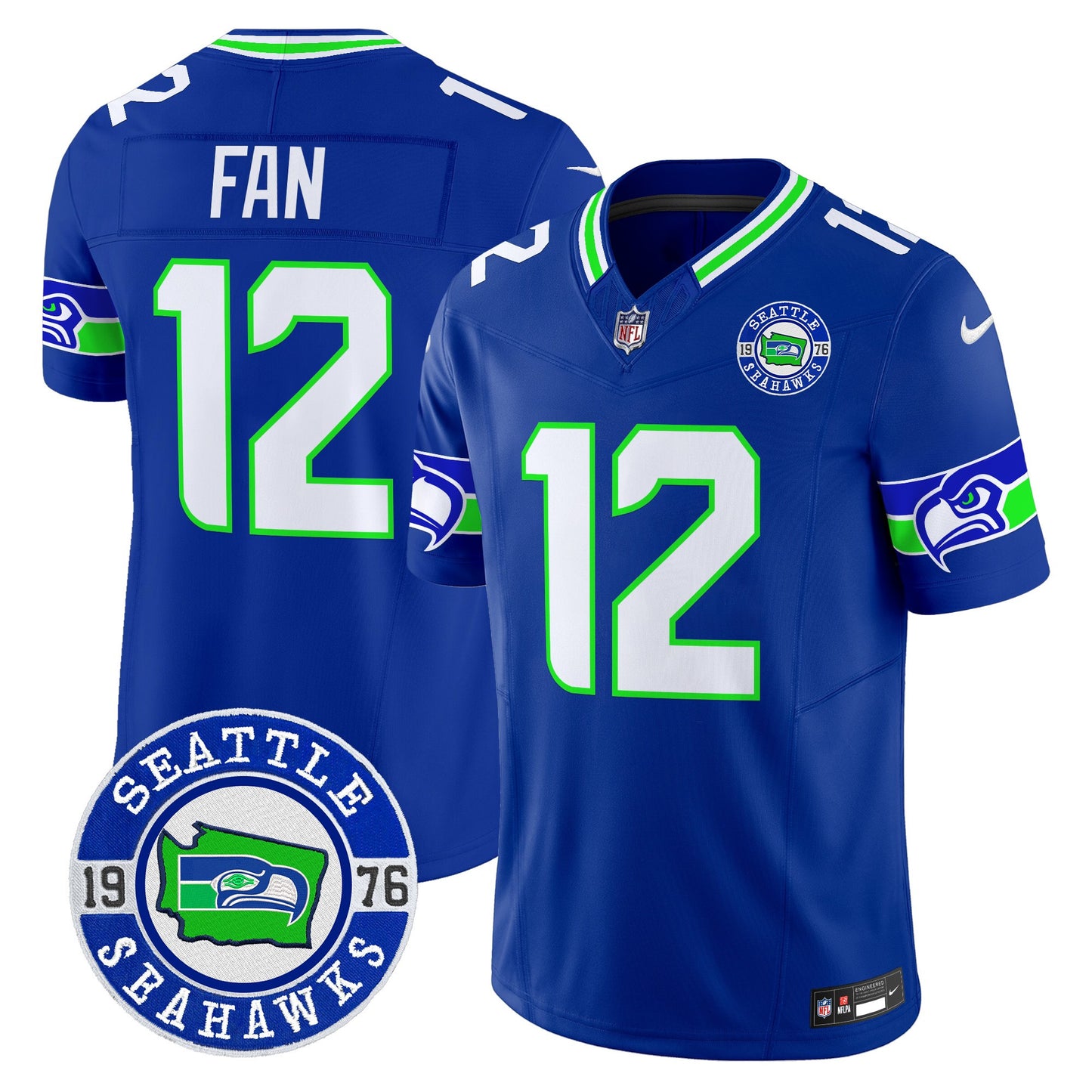 Men's Seahawks 2025 Seattle Est. 1976 Patch Vapor Limited Jersey - All Stitched