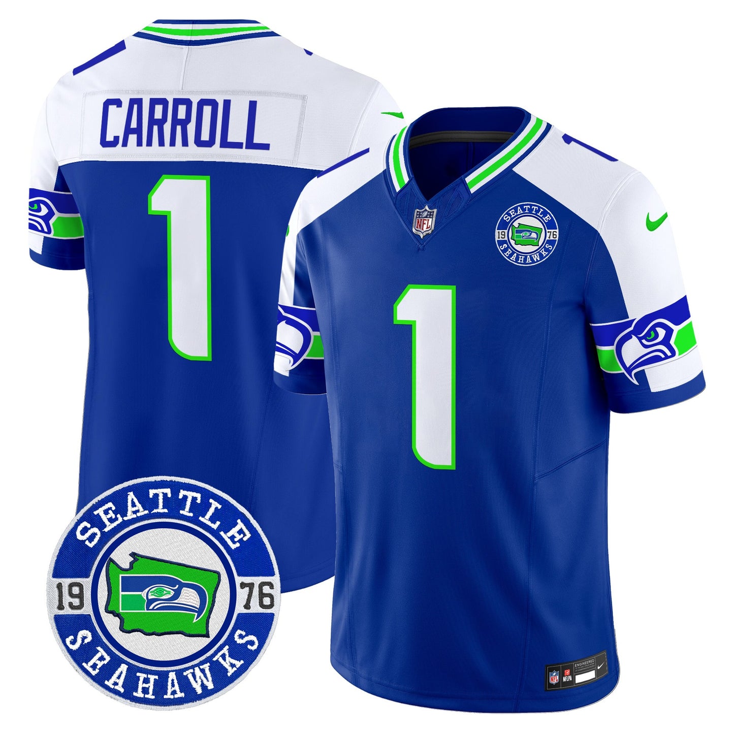 Men's Seahawks 2025 Seattle Est. 1976 Patch Vapor Limited Jersey - All Stitched
