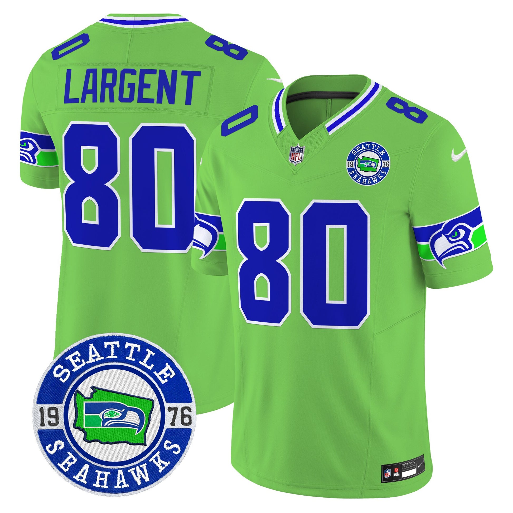 Men's Seahawks 2025 Seattle Est. 1976 Patch Vapor Limited Jersey - All Stitched