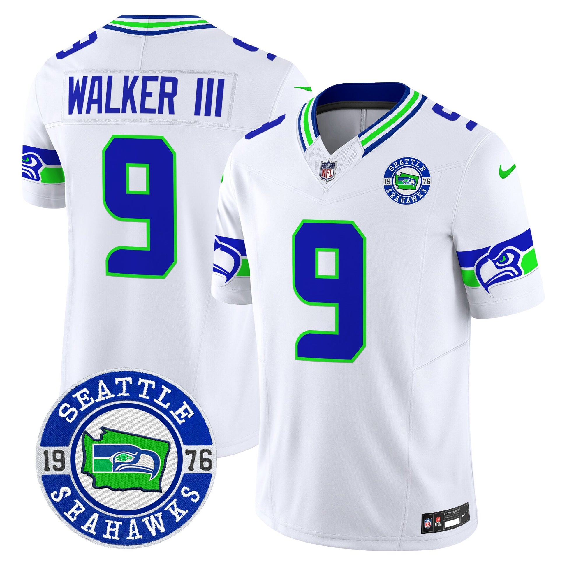 Men's Seahawks 2025 Seattle Est. 1976 Patch Vapor Limited Jersey - All Stitched