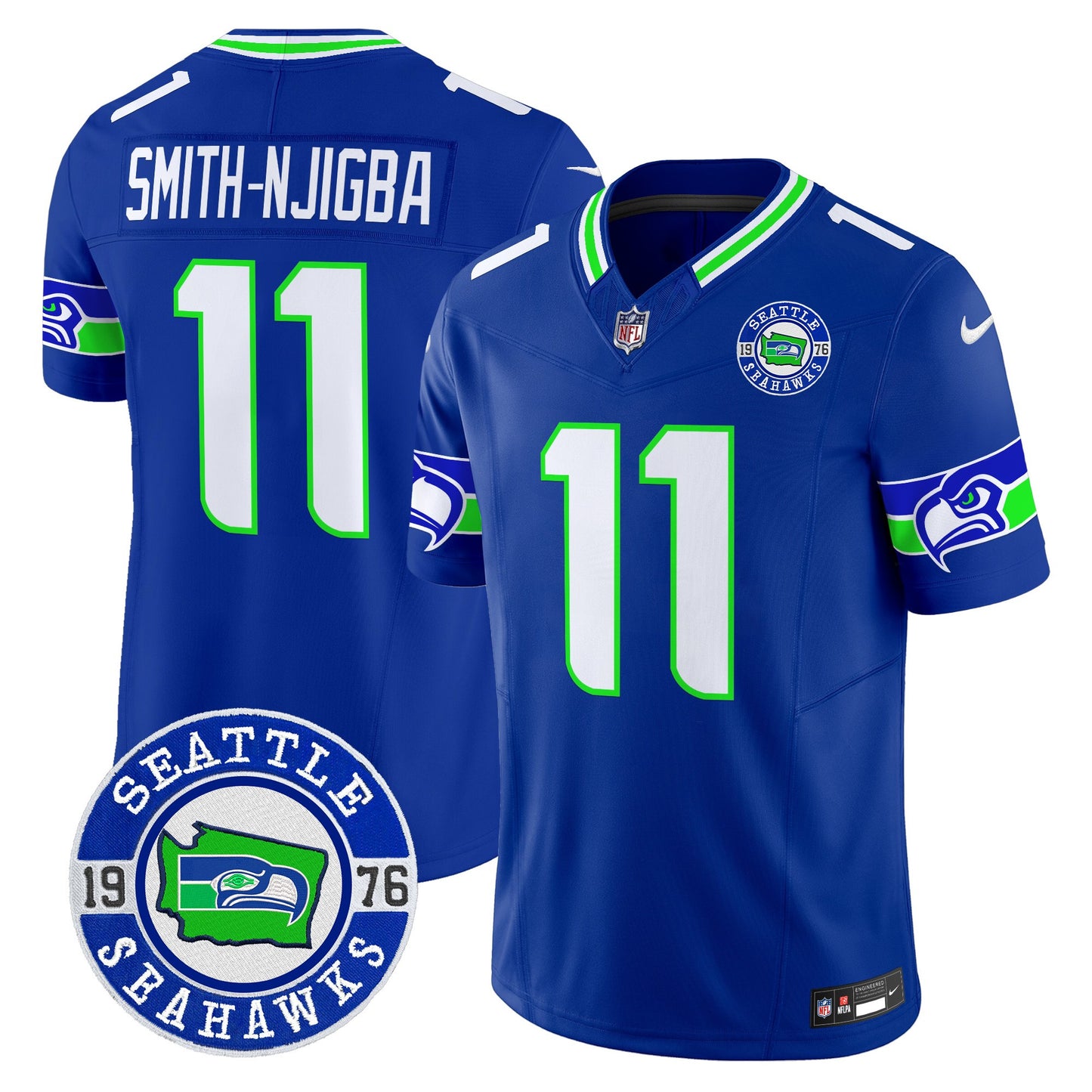 Men's Seahawks 2025 Seattle Est. 1976 Patch Vapor Limited Jersey - All Stitched
