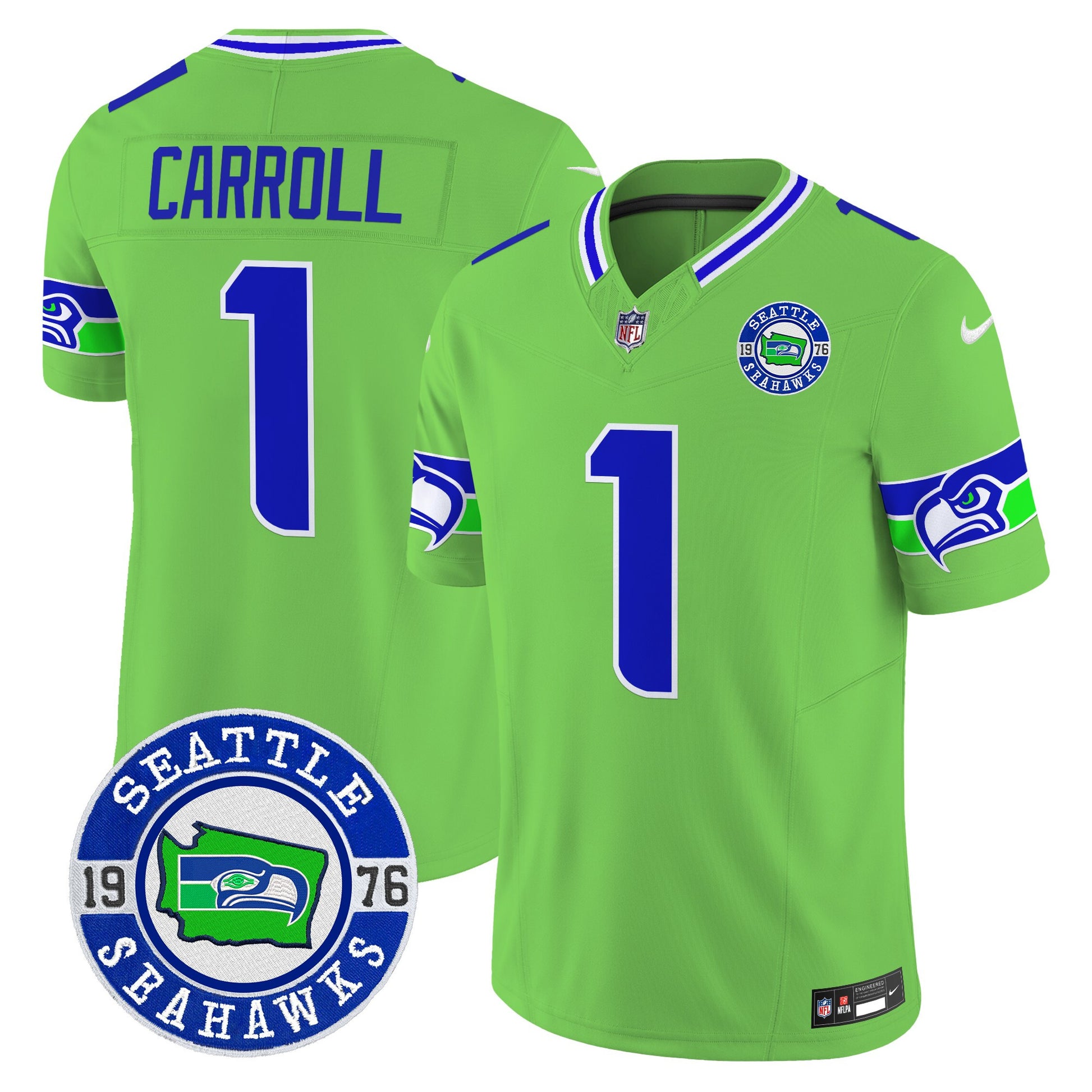 Men's Seahawks 2025 Seattle Est. 1976 Patch Vapor Limited Jersey - All Stitched