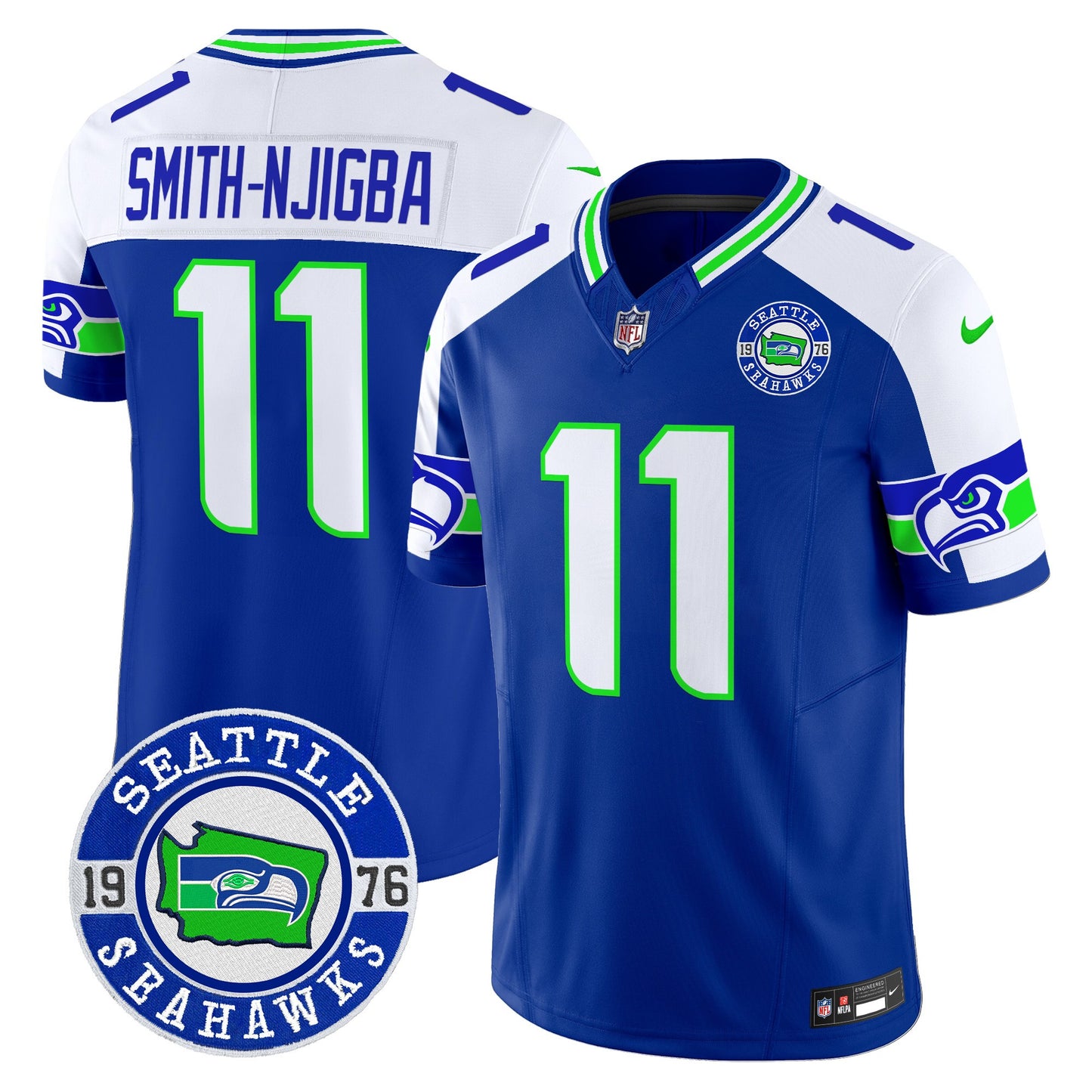 Men's Seahawks 2025 Seattle Est. 1976 Patch Vapor Limited Jersey - All Stitched