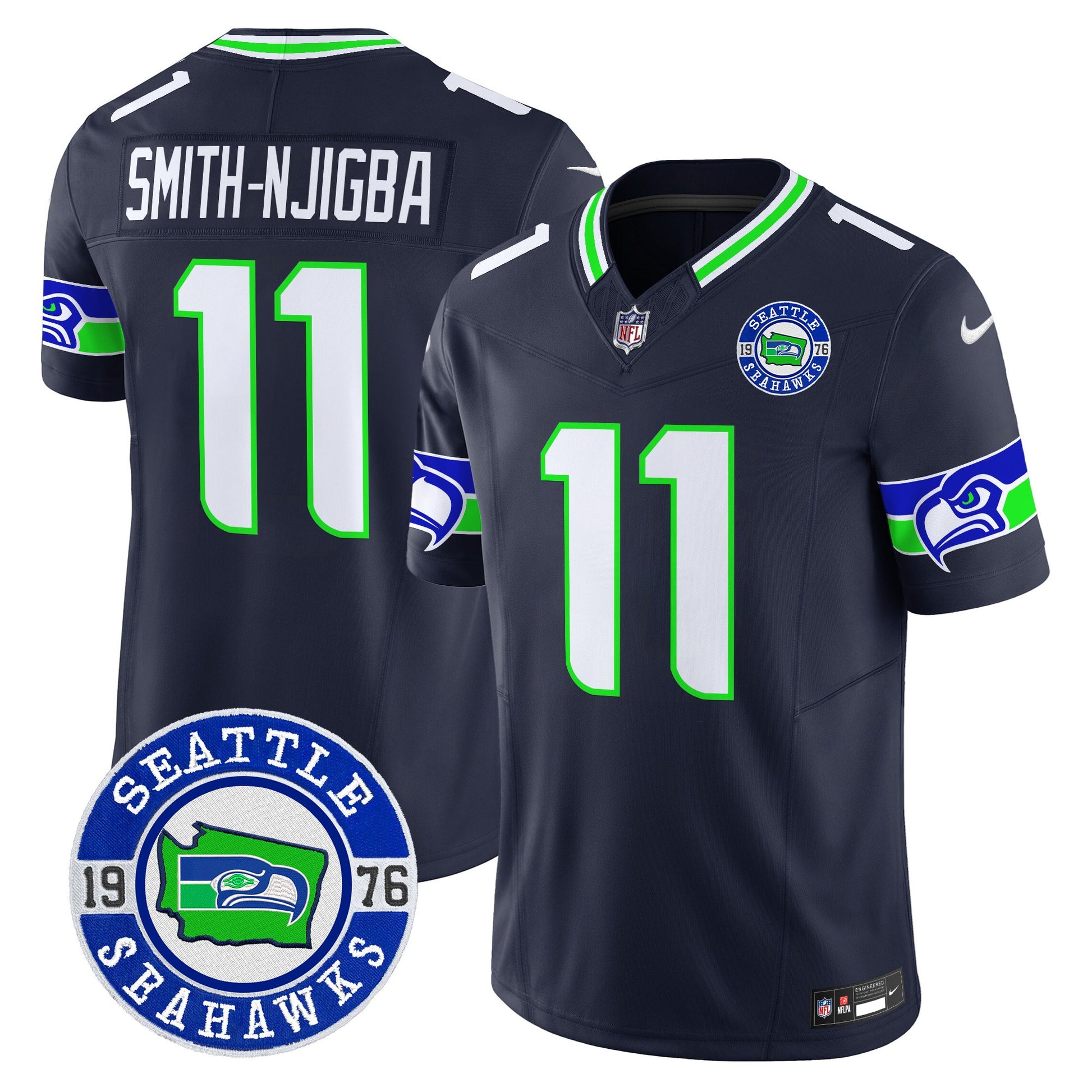 Men's Seahawks 2025 Seattle Est. 1976 Patch Vapor Limited Jersey - All Stitched