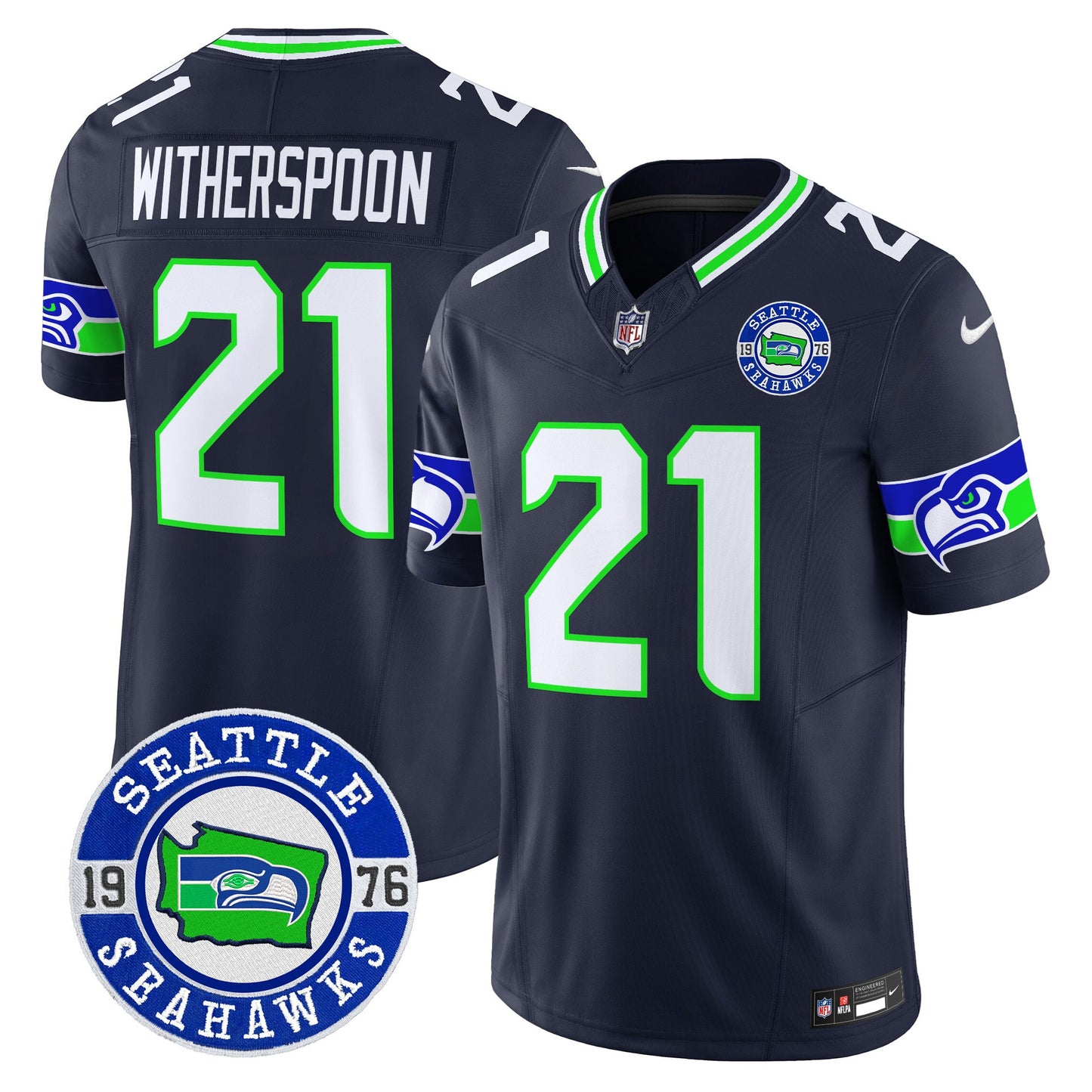 Men's Seahawks 2025 Seattle Est. 1976 Patch Vapor Limited Jersey - All Stitched