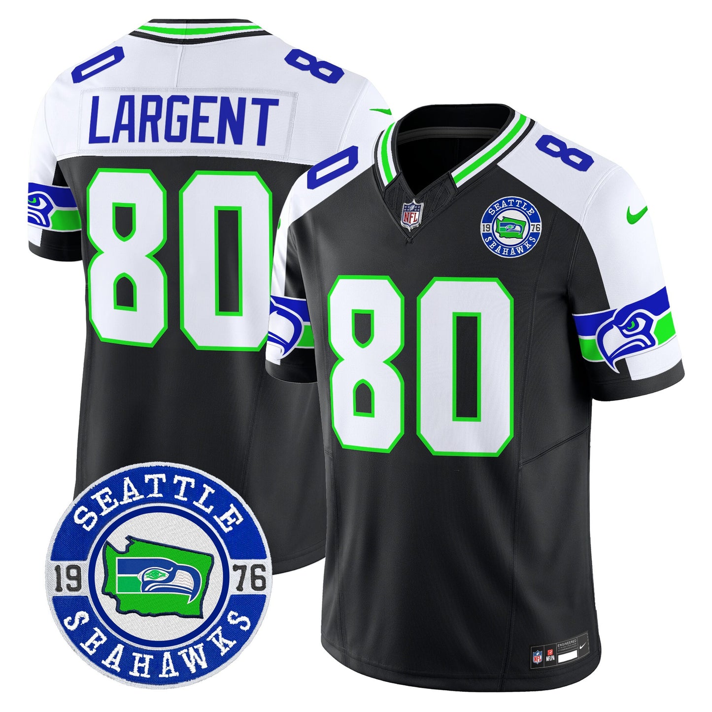 Men's Seahawks 2025 Seattle Est. 1976 Patch Vapor Limited Jersey - All Stitched