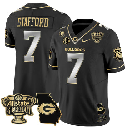 Georgia Bulldogs 2025 Sugar Bowl & Georgia Map Patch Vapor Limited Jersey - All Stitched