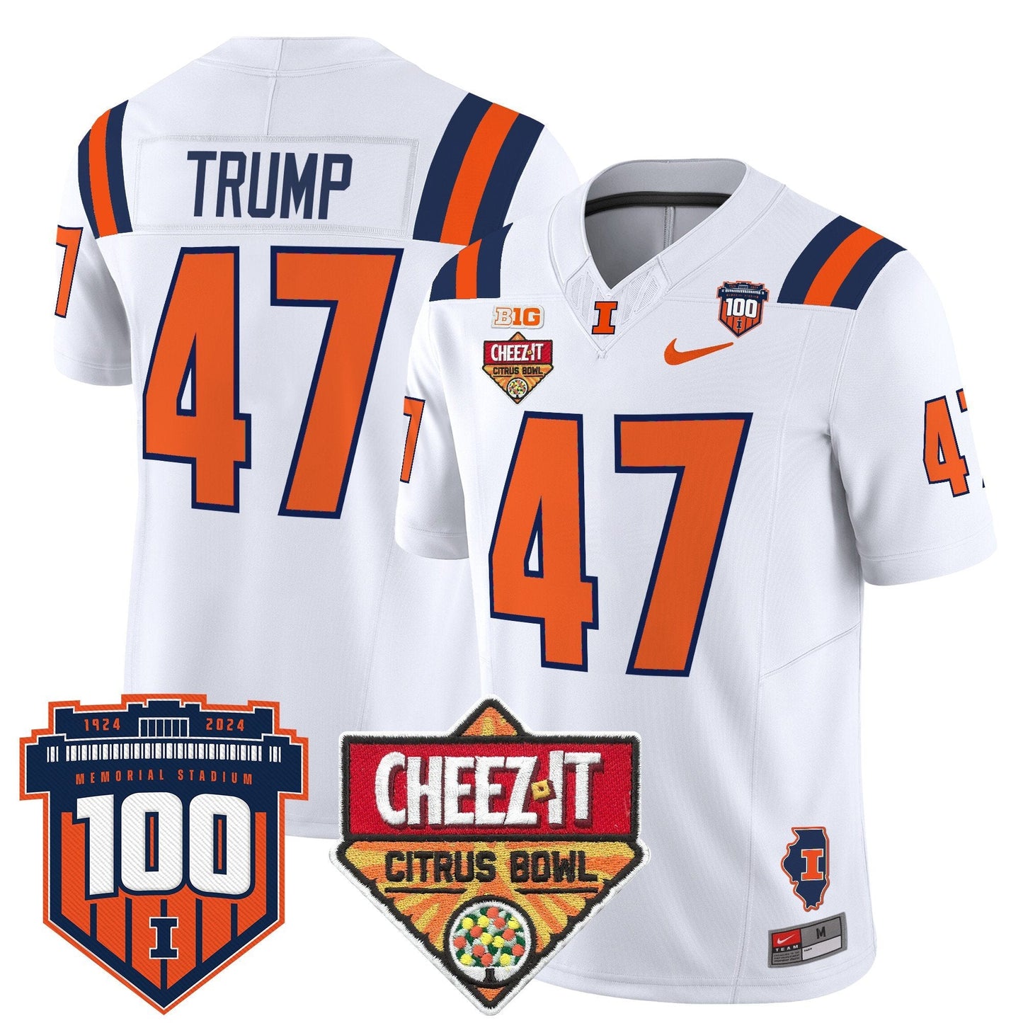 Illinois Fighting Illini 2025 Cheez-It Citrus Bowl Patch Vapor Limited Jersey - All Stitched