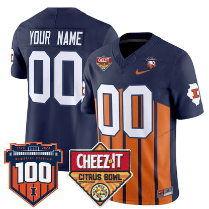 Illinois Fighting Illini 2025 Cheez-It Citrus Bowl Patch Vapor Limited Custom Jersey - All Stitched
