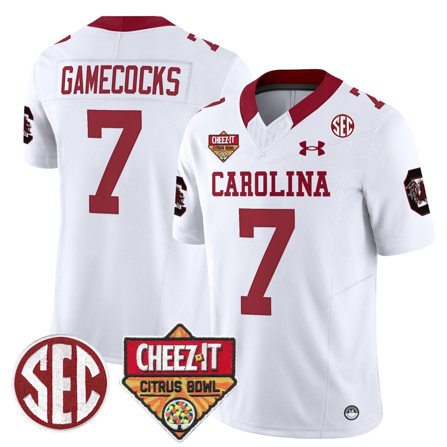 South Carolina Gamecocks 1980 Throwback Cheez-It Citrus Bowl Patch Vapor Limited Jersey - All Stitched