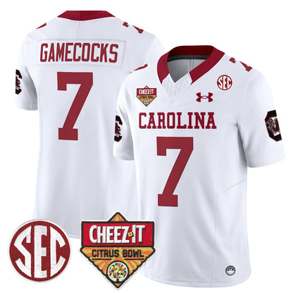 South Carolina Gamecocks 1980 Throwback Cheez-It Citrus Bowl Patch Vapor Limited Jersey - All Stitched