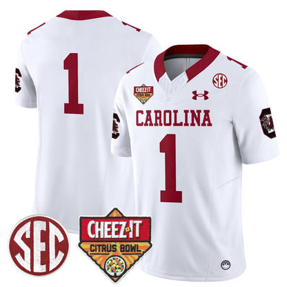 South Carolina Gamecocks 1980 Throwback Cheez-It Citrus Bowl Patch Vapor Limited Jersey - All Stitched