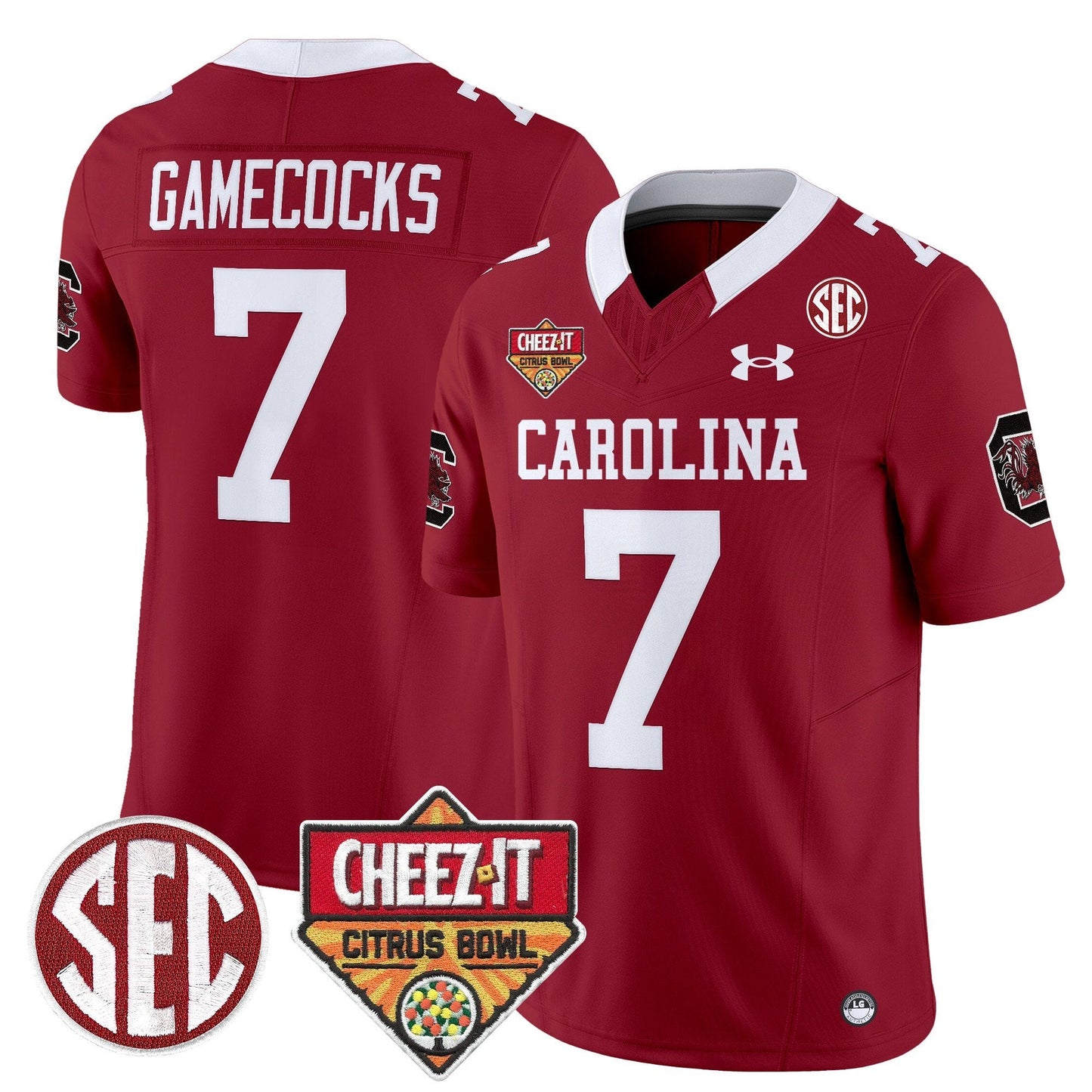 South Carolina Gamecocks 1980 Throwback Cheez-It Citrus Bowl Patch Vapor Limited Jersey - All Stitched