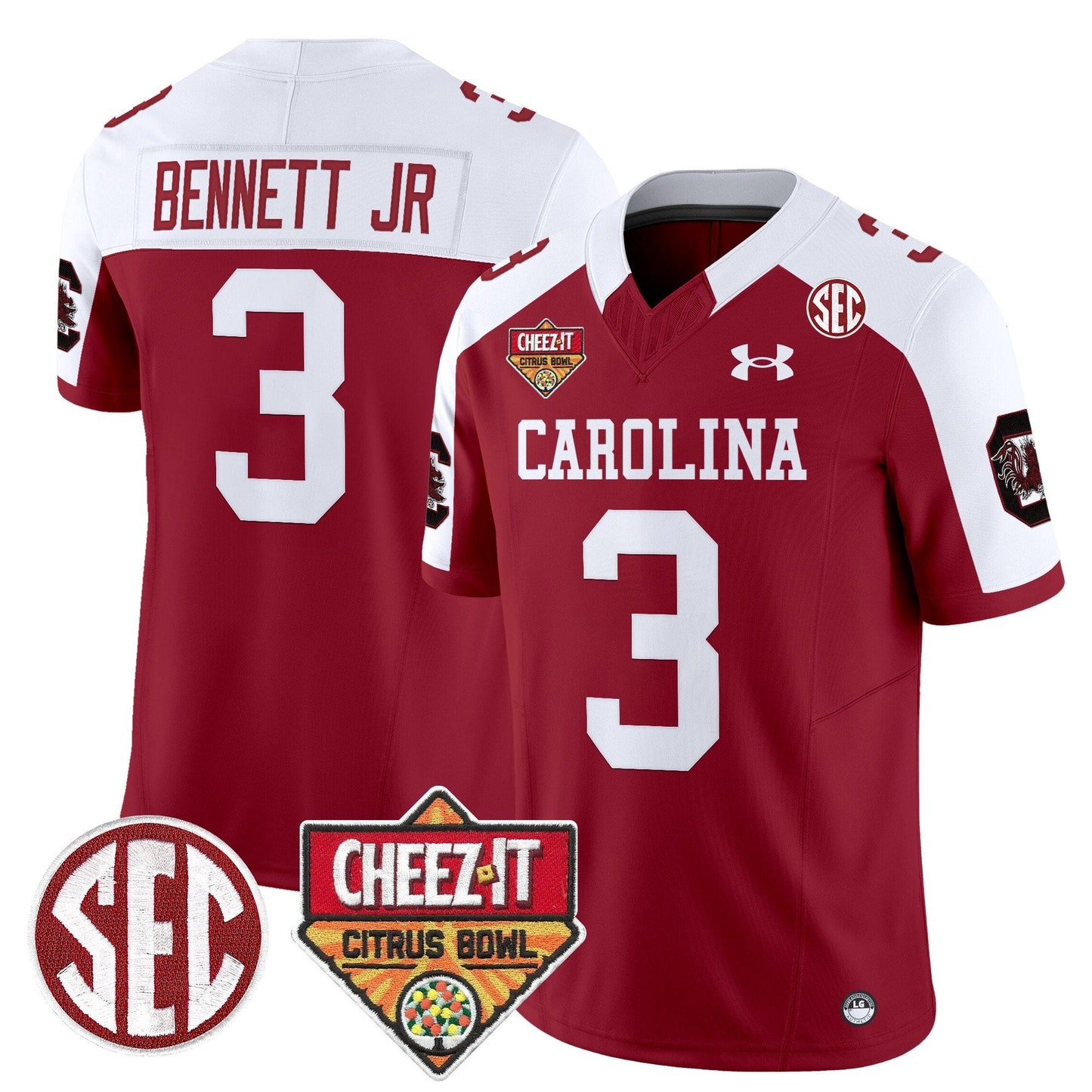 South Carolina Gamecocks 1980 Throwback Cheez-It Citrus Bowl Patch Vapor Limited Jersey - All Stitched