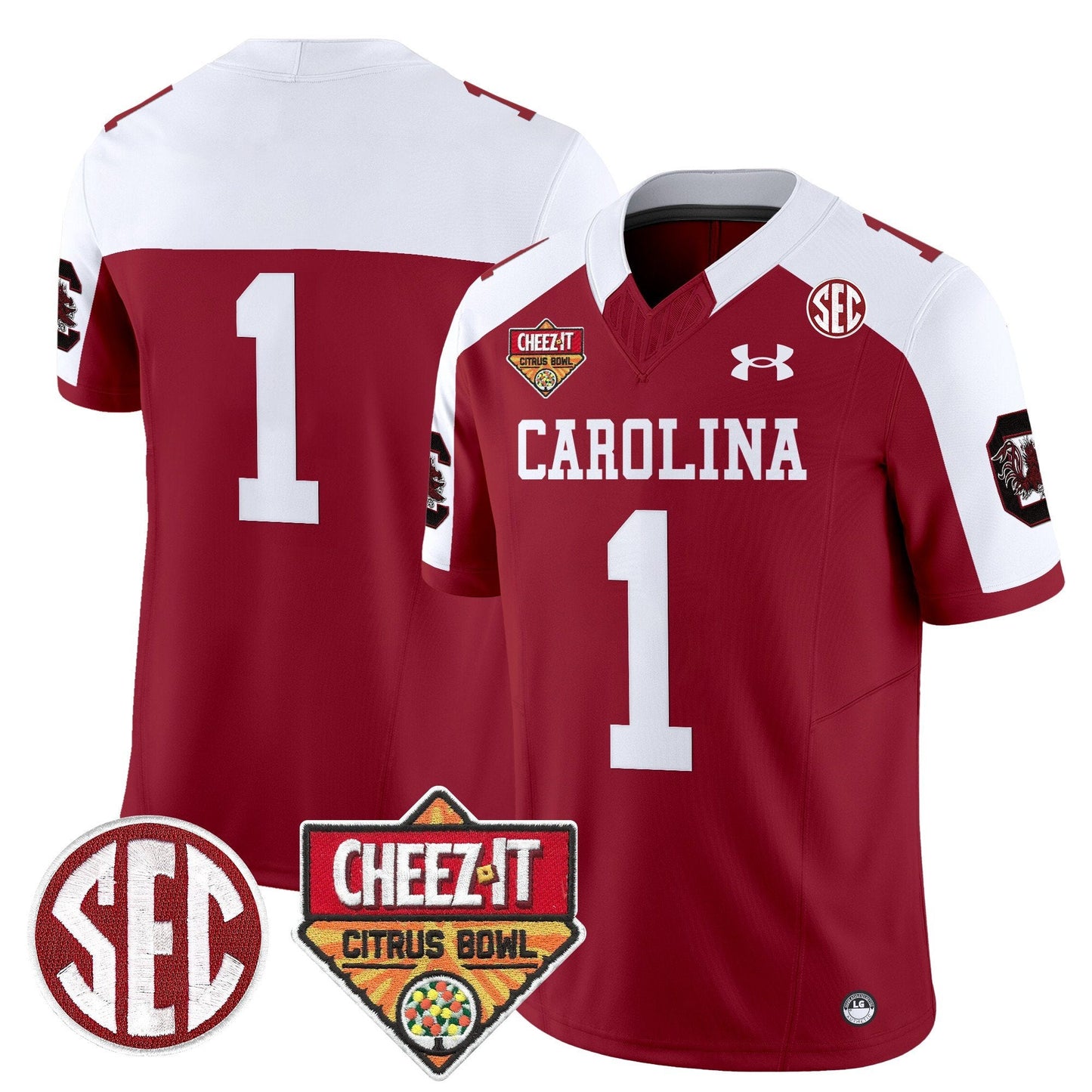 South Carolina Gamecocks 1980 Throwback Cheez-It Citrus Bowl Patch Vapor Limited Jersey - All Stitched