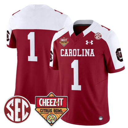 South Carolina Gamecocks 1980 Throwback Cheez-It Citrus Bowl Patch Vapor Limited Jersey - All Stitched