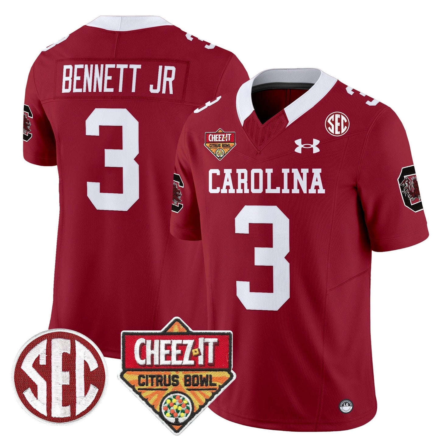South Carolina Gamecocks 1980 Throwback Cheez-It Citrus Bowl Patch Vapor Limited Jersey - All Stitched