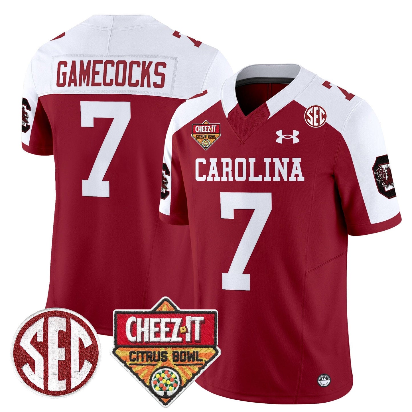 South Carolina Gamecocks 1980 Throwback Cheez-It Citrus Bowl Patch Vapor Limited Jersey - All Stitched