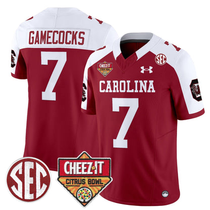 South Carolina Gamecocks 1980 Throwback Cheez-It Citrus Bowl Patch Vapor Limited Jersey - All Stitched