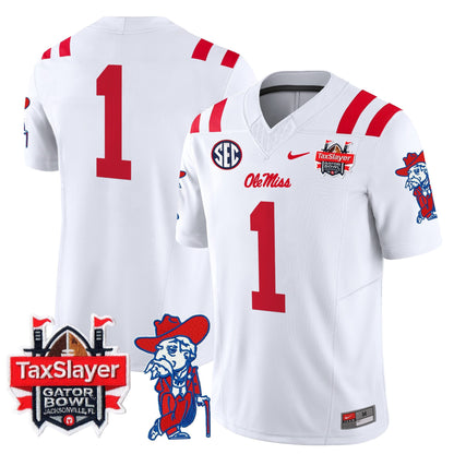 Ole Miss Rebels 2025 Gator Bowl Patch Vapor Limited Jersey - All Stitched