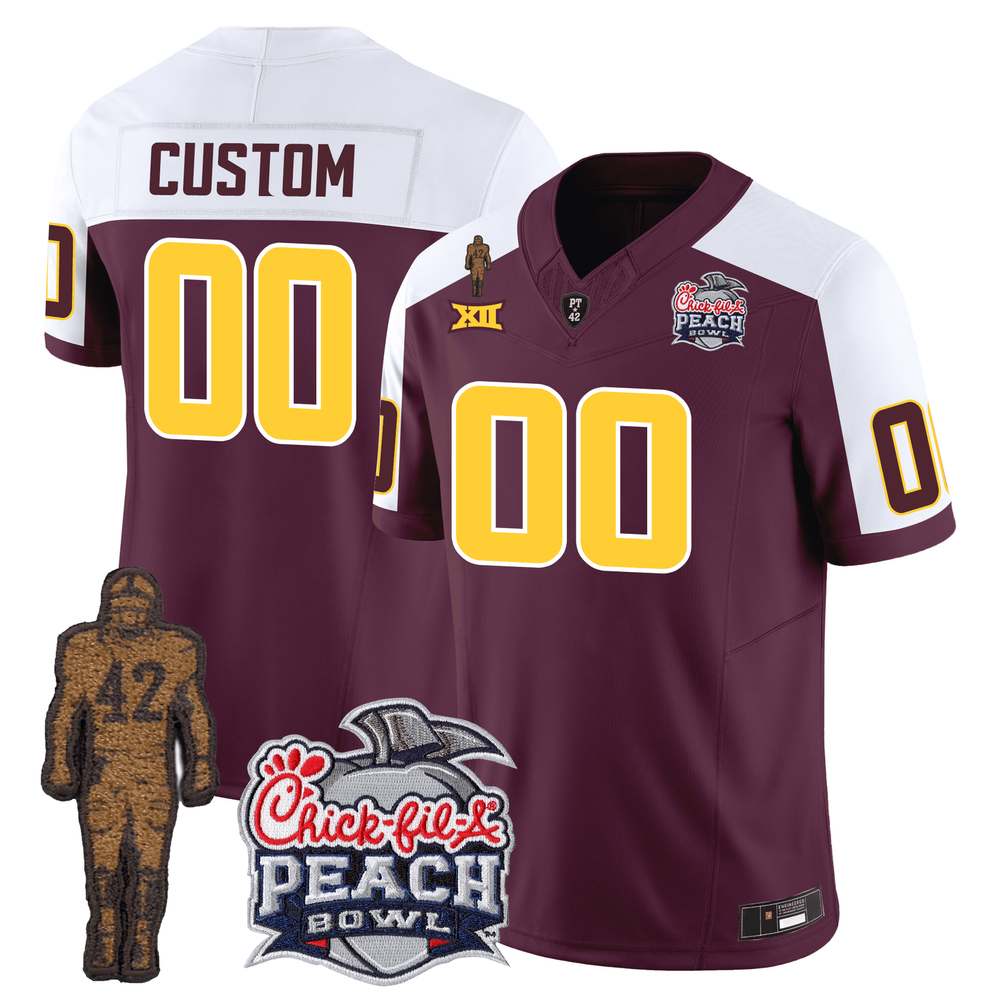 Custom Arizona Sun Devils Football 24/25 Jersey - Peach Bowl Patch