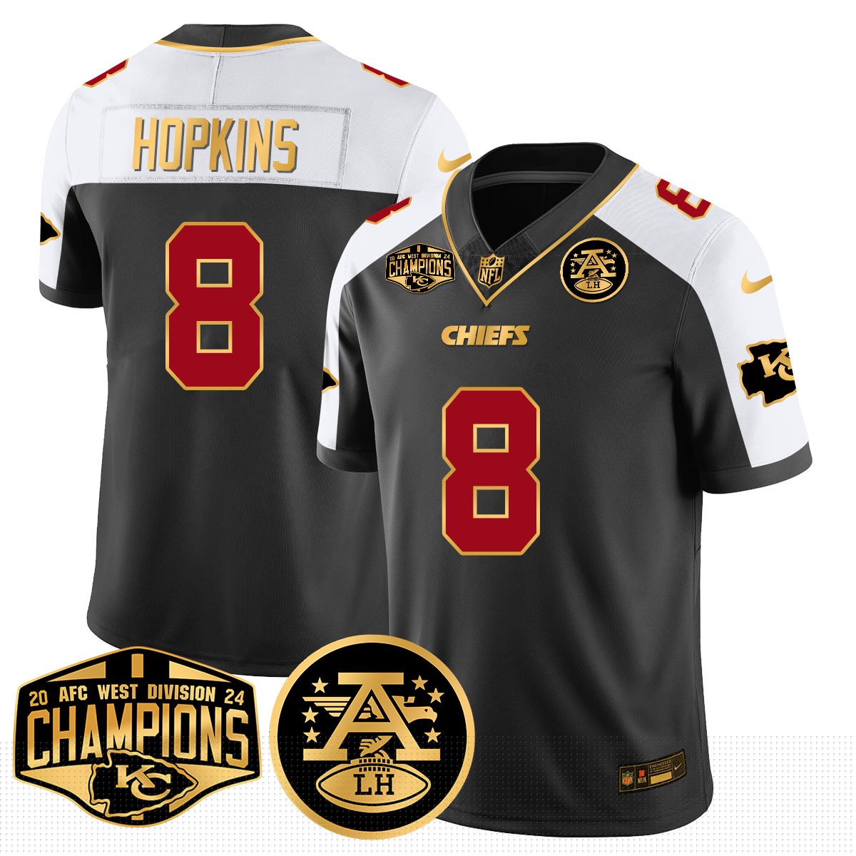 Chiefs 2024 AFC West Champs Jersey - All Stitched