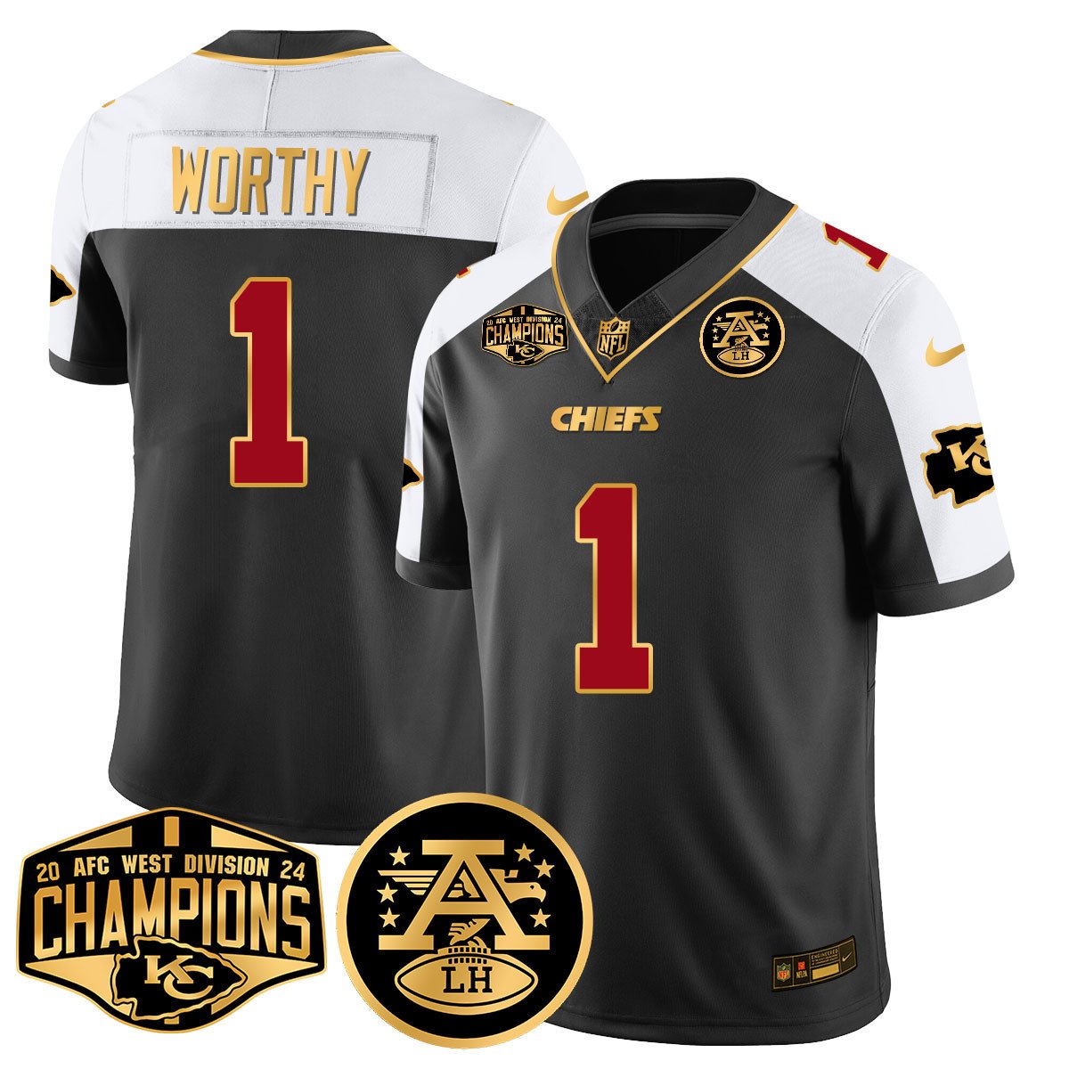 Chiefs 2024 AFC West Champs Jersey - All Stitched