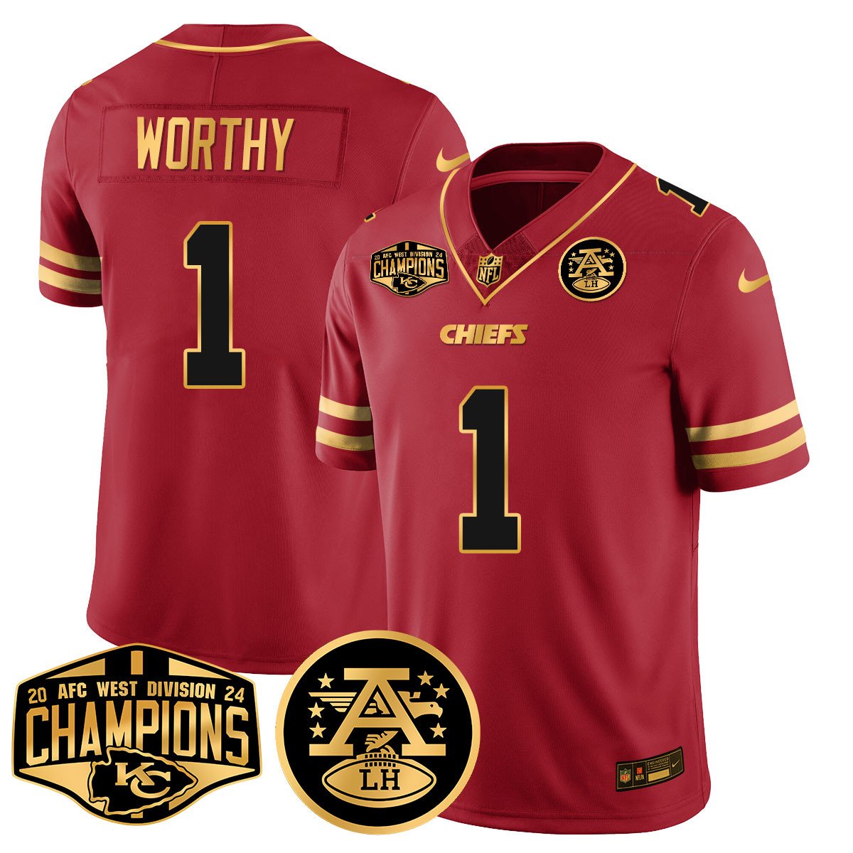 Chiefs 2024 AFC West Champs Jersey - All Stitched