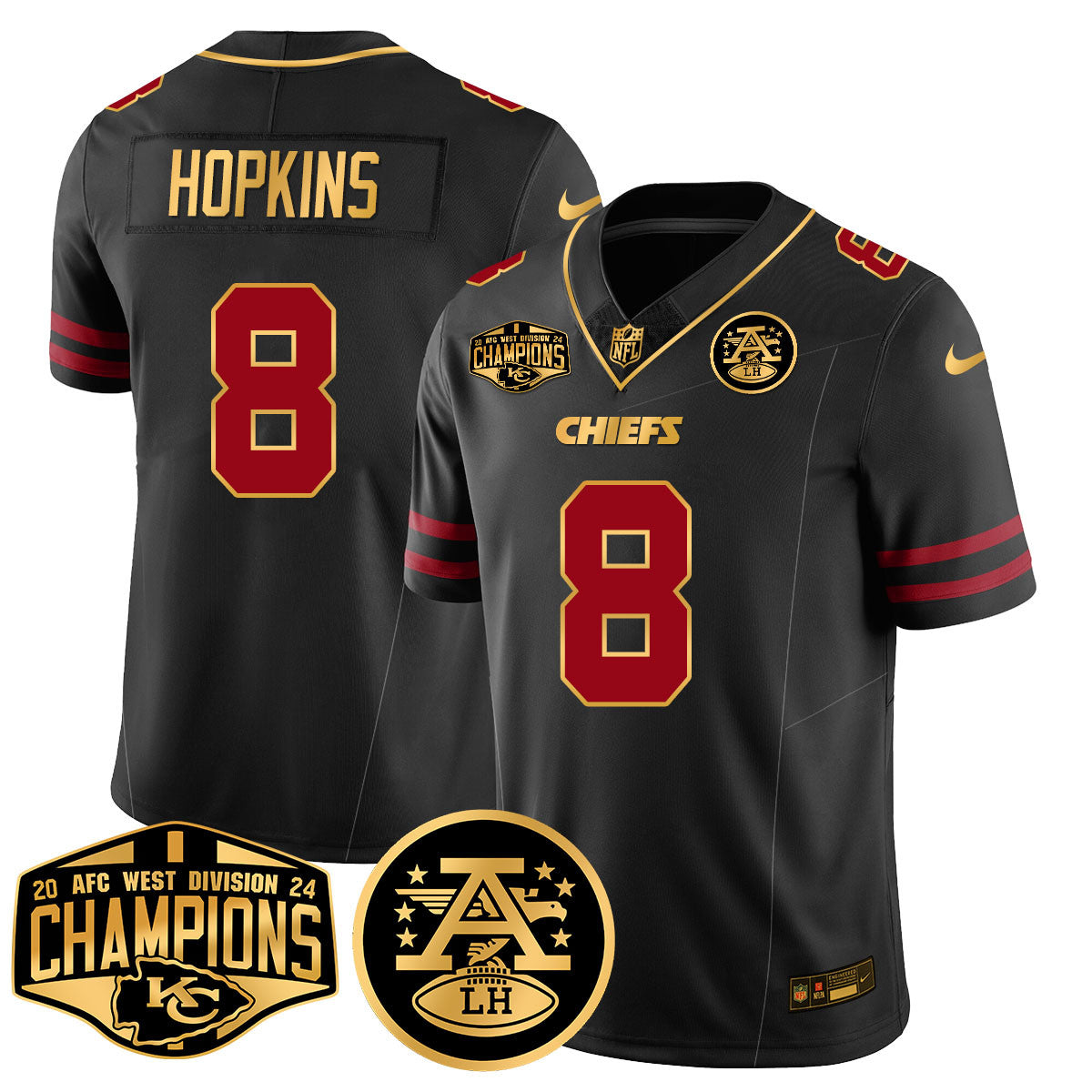 Chiefs 2024 AFC West Champs Jersey - All Stitched
