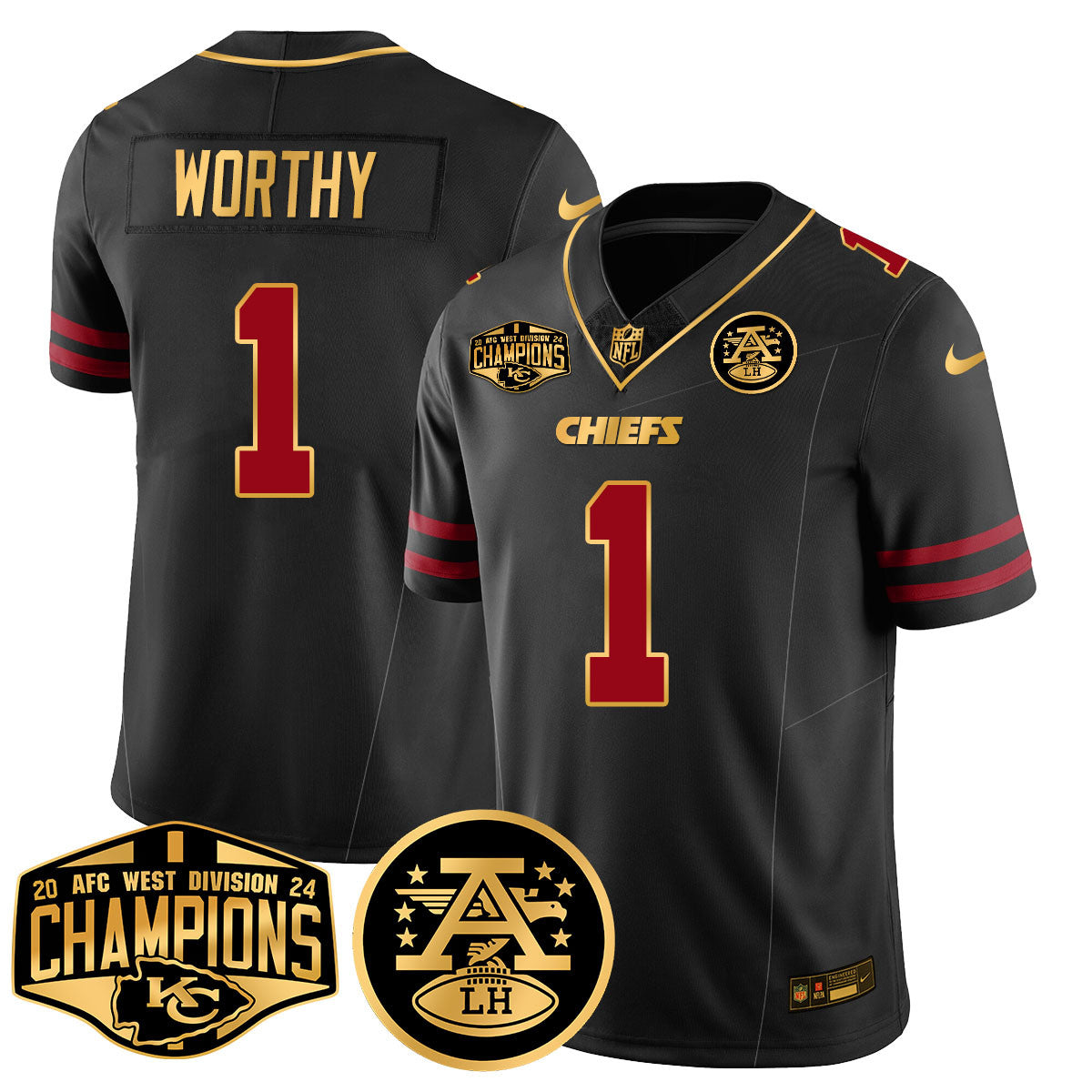 Chiefs 2024 AFC West Champs Jersey - All Stitched