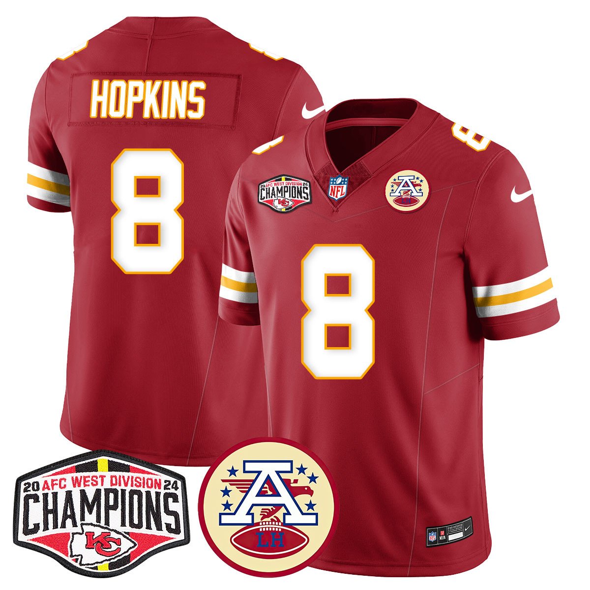 Chiefs 2024 AFC West Champs Jersey - All Stitched