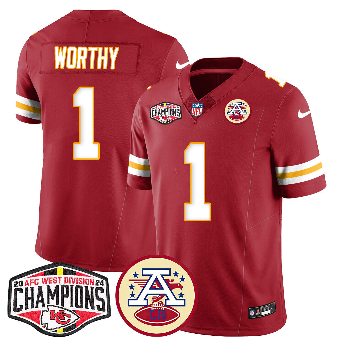 Chiefs 2024 AFC West Champs Jersey - All Stitched