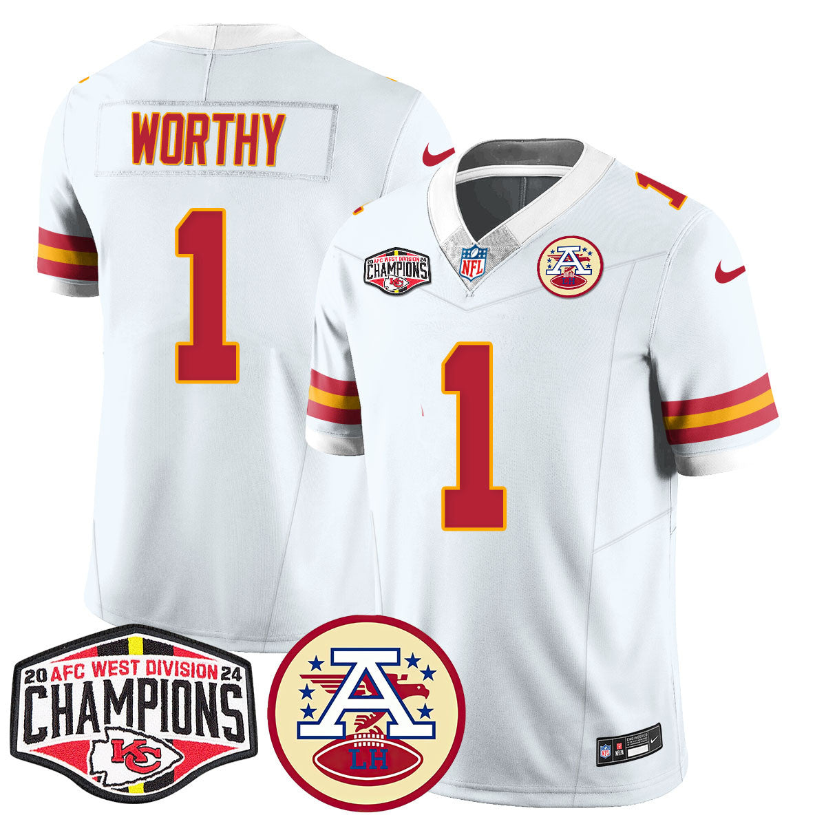Chiefs 2024 AFC West Champs Jersey - All Stitched