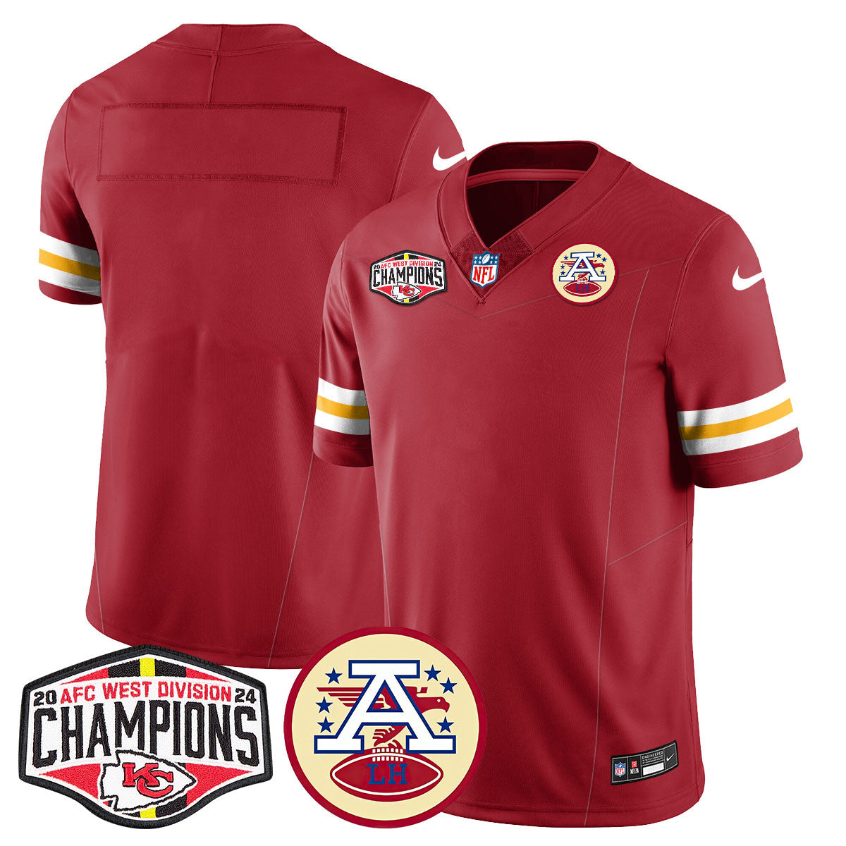 Men's Chiefs 2024 AFC West Champs Jersey - All Stitched