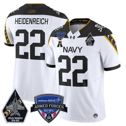 Navy Midshipmen 2025 Armed Forces Bowl Patch Vapor Limited Jersey - All Stitched