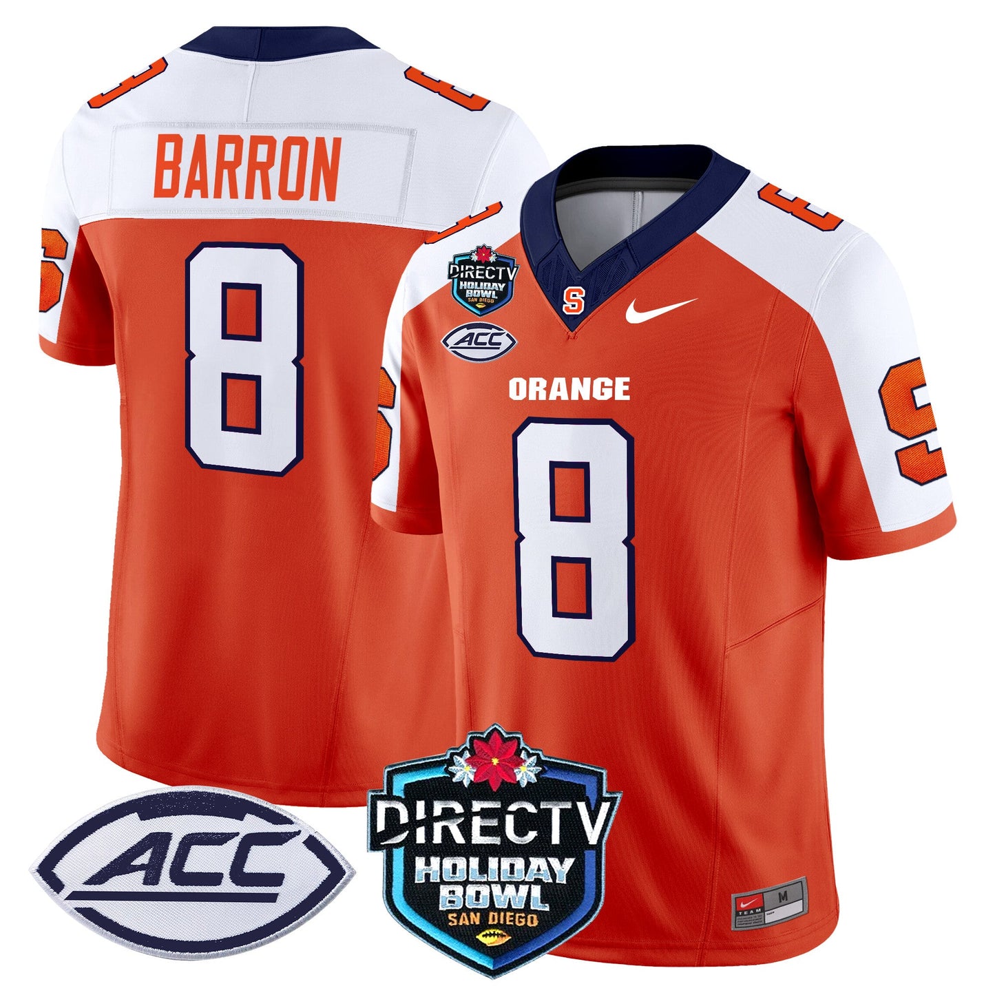 Syracuse Orange 2025 Holiday Bowl Patch Vapor Limited Jersey - All Stitched