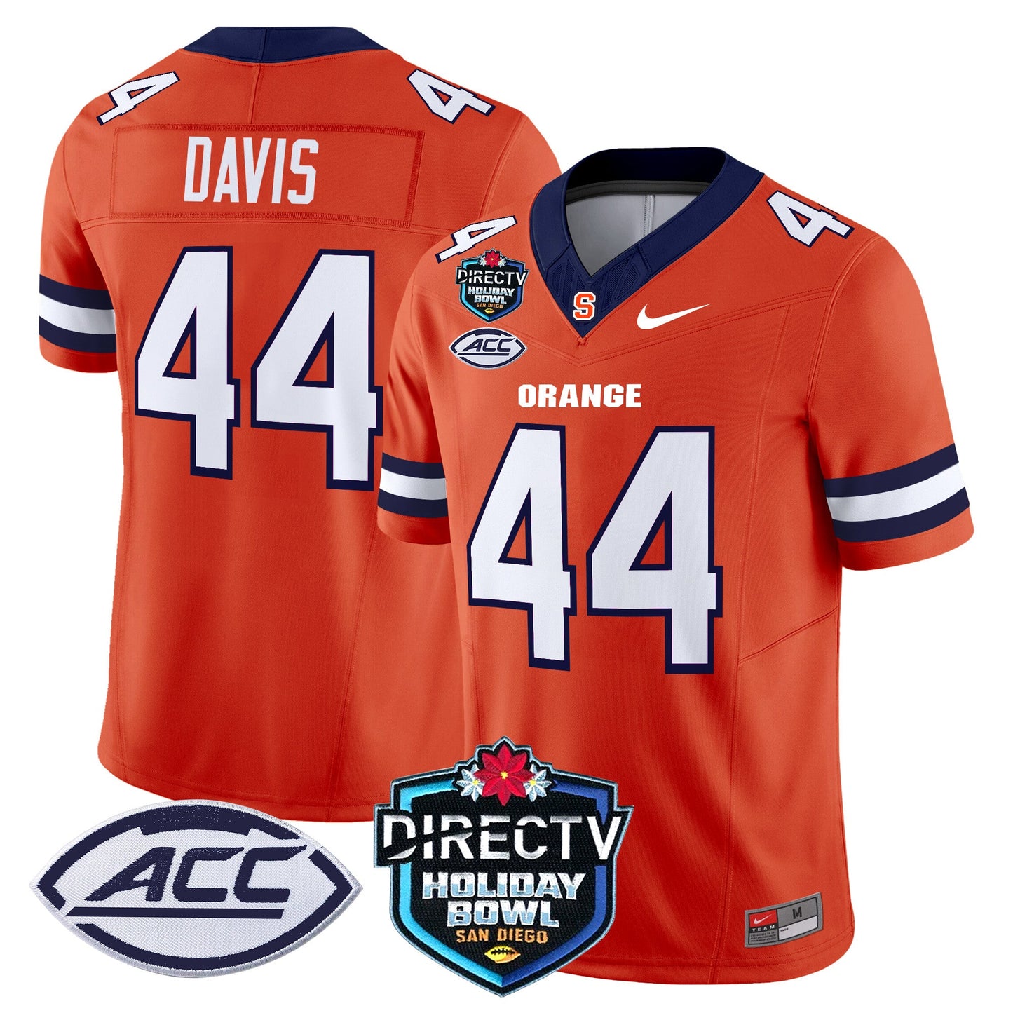 Syracuse Orange 2025 Holiday Bowl Patch Vapor Limited Jersey - All Stitched