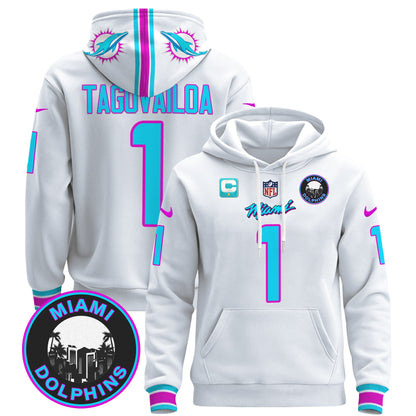 Men's Dolphins "Miami Vice" Pullover Hoodie - All Stitched