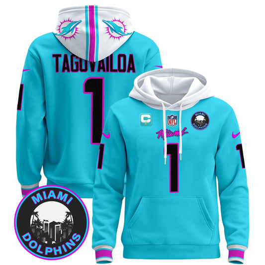 Men's Dolphins "Miami Vice" Pullover Hoodie - All Stitched
