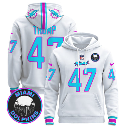 Men's Dolphins "Miami Vice" Pullover Hoodie - All Stitched