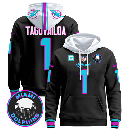 Men's Dolphins "Miami Vice" Pullover Hoodie - All Stitched