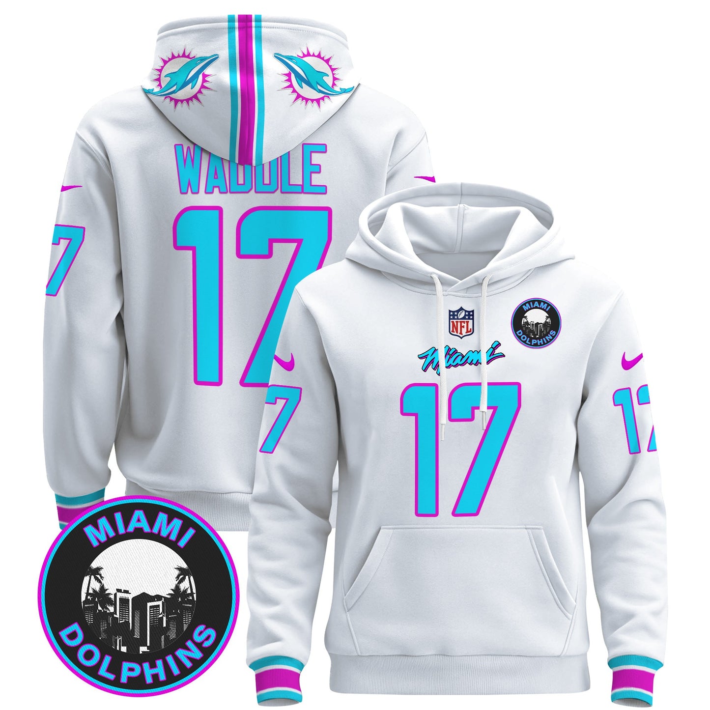 Men's Dolphins "Miami Vice" Pullover Hoodie - All Stitched