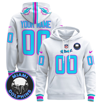 Dolphins "Miami Vice" Custom Pullover Hoodie - All Stitched